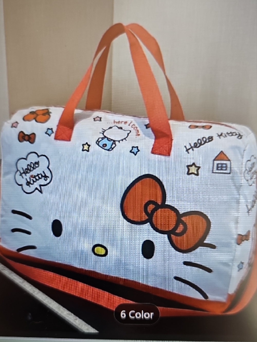 New Sanrio Genuine 2 Pcs Hello Kitty Foldable Duffle Bag and Pouch - Picture 2 of 13